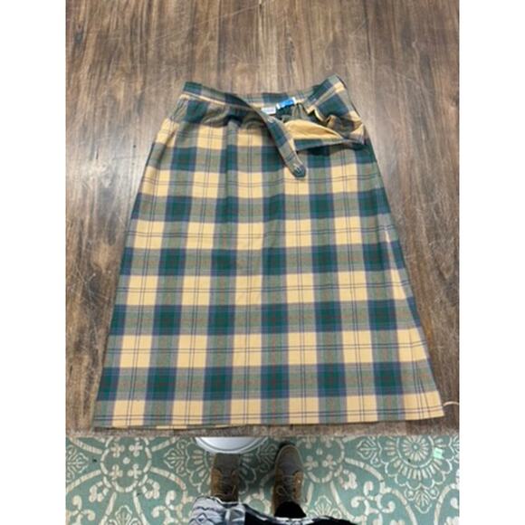 80's Wool Plaid Skirt, J.G. Hook , Vintage, Prairie,Western,Cowgirl,PLZ READ!!!! - Picture 1 of 11